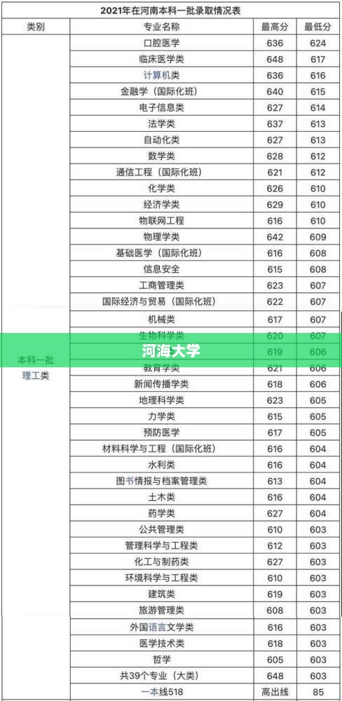 河海大学河南录取专业排名深度解析