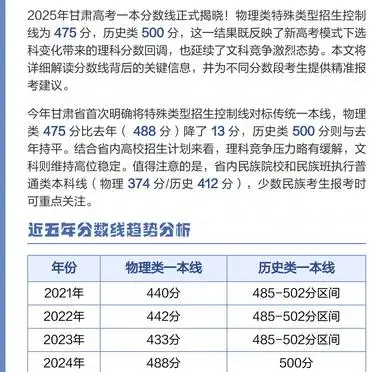 2025年甘肃一本线揭晓！分数线变化及报考策略全解析