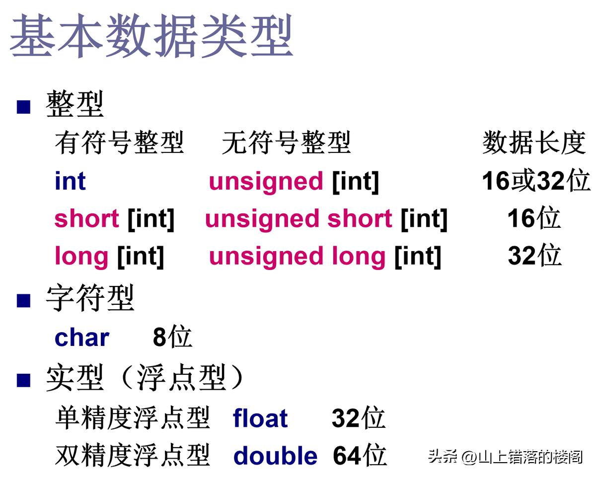C语言构造数据类型_C语言基本数据类型_数据存储类型